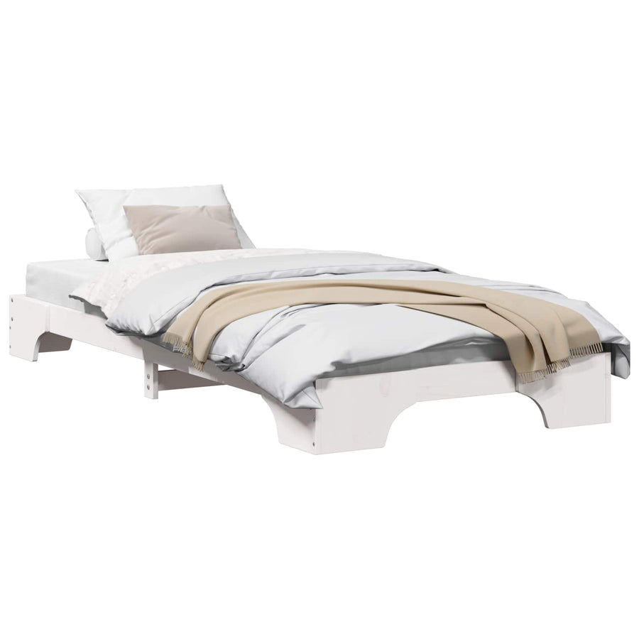 Bedframe Wit 80 x 200 cm Massief grenenhout
