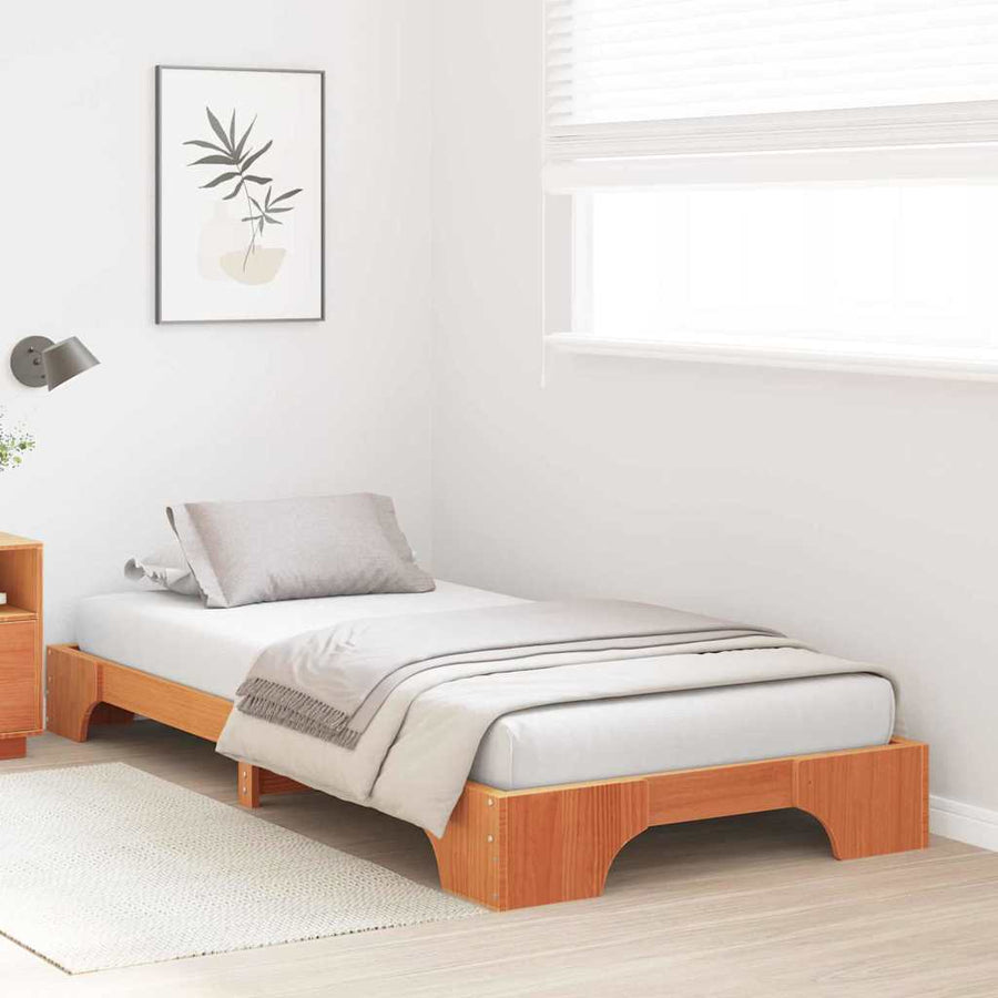 Bedframe Wasbruin 80 x 200 cm Massief grenenhout