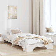 Bedframe 90 x 190 cm massief grenenhout wit
