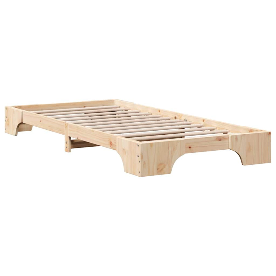 Bedframe Naturel 75 x 190 cm Massief grenenhout