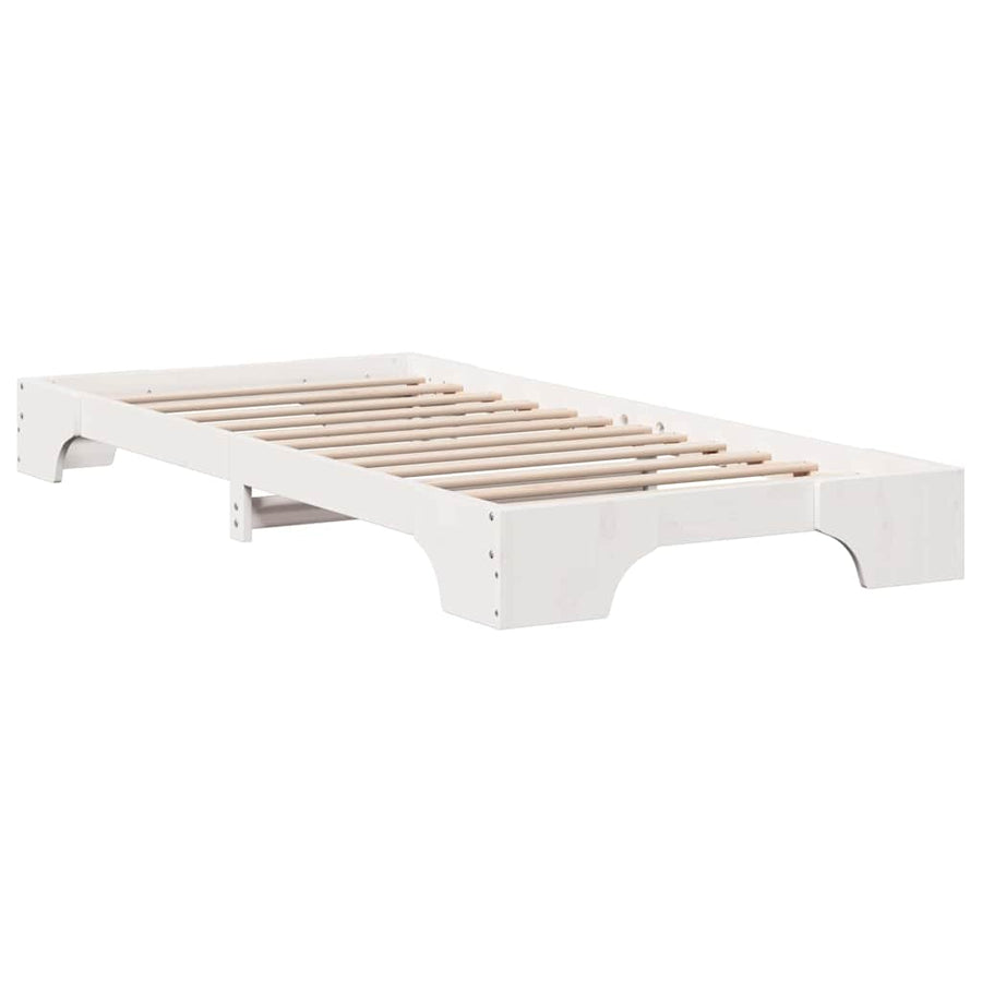 Bedframe Wit 75 x 190 cm Massief grenenhout