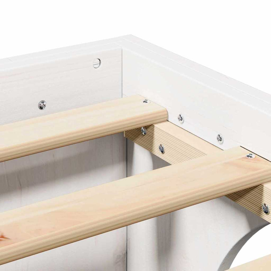 Bedframe Wit 200 x 200 cm Massief grenenhout
