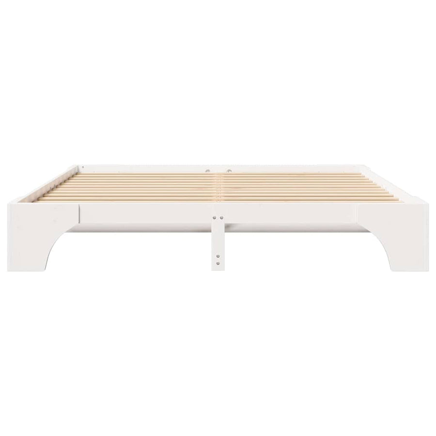 Bedframe Wit 200 x 200 cm Massief grenenhout