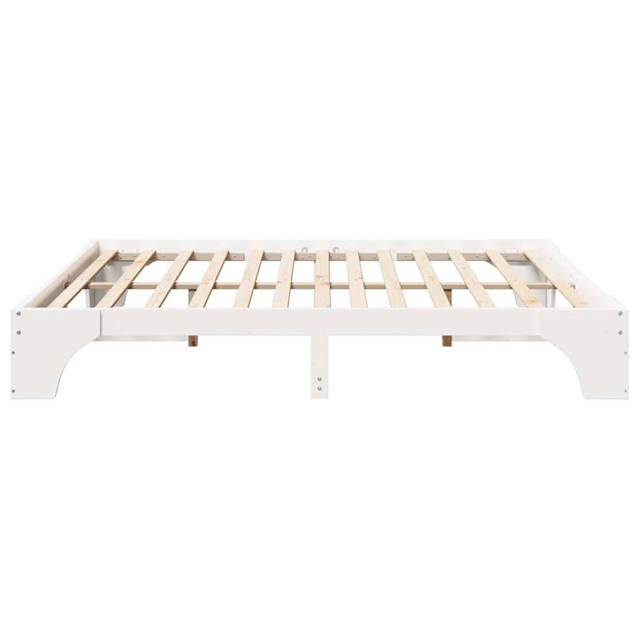Bedframe Wit 200 x 200 cm Massief grenenhout