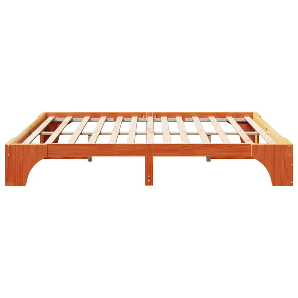 Gewaxte Bruin Bedbodem 200x200 cm Massief Grenen Hout