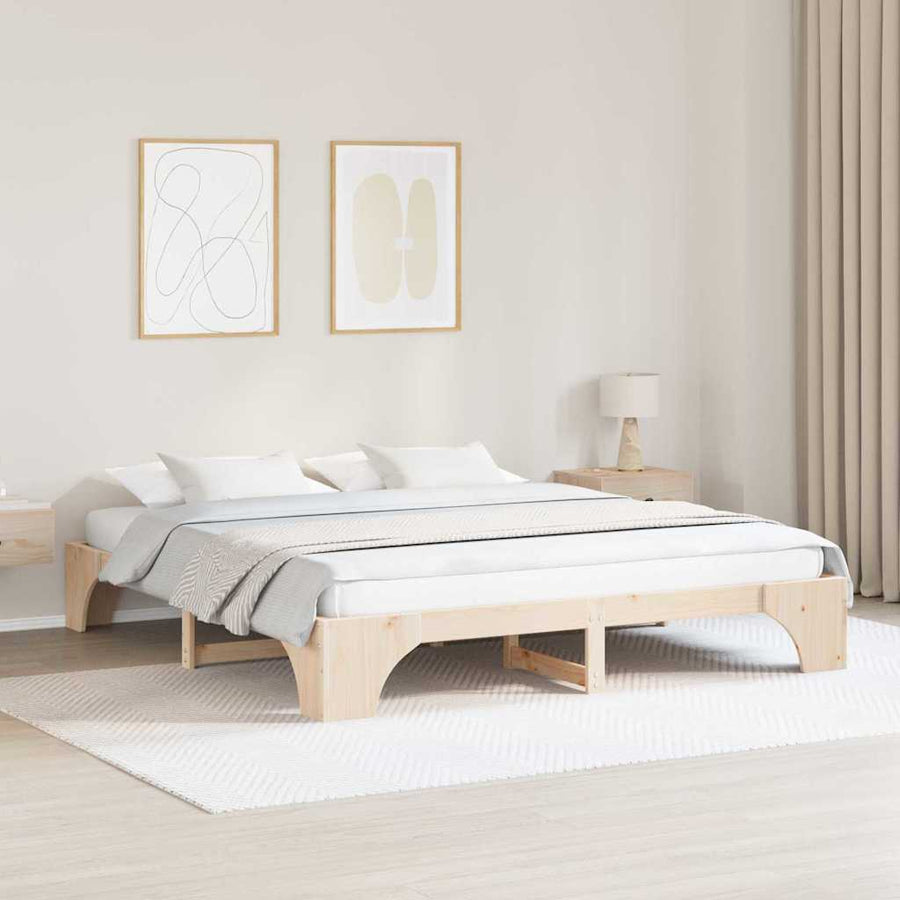 Bedframe Naturel 180 x 200 cm Massief grenenhout
