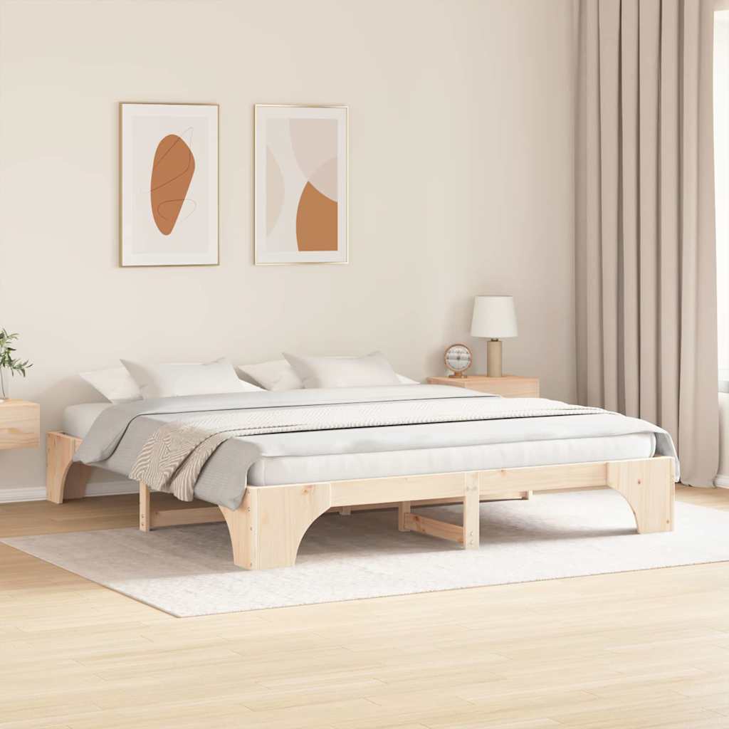 Bedframe Naturel 180 x 200 cm Massief grenenhout
