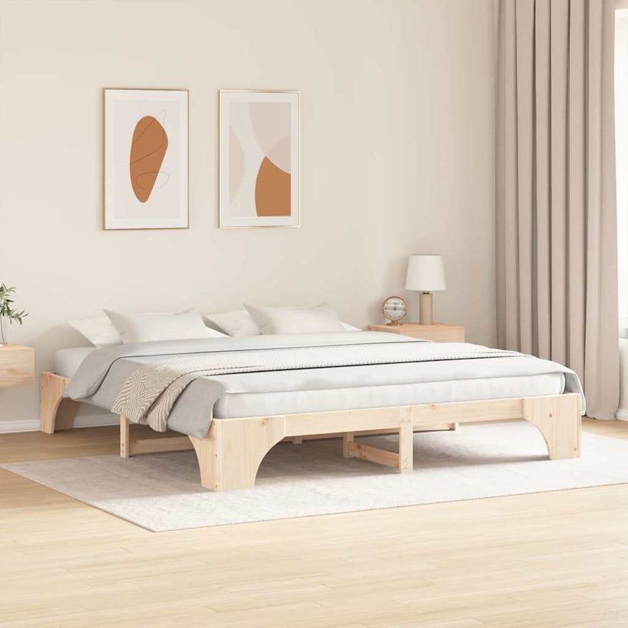 Bedframe Naturel 180 x 200 cm Massief grenenhout