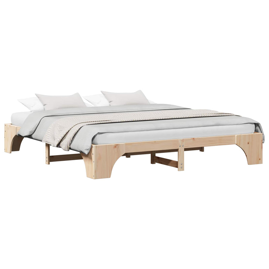 Bedframe Naturel 180 x 200 cm Massief grenenhout