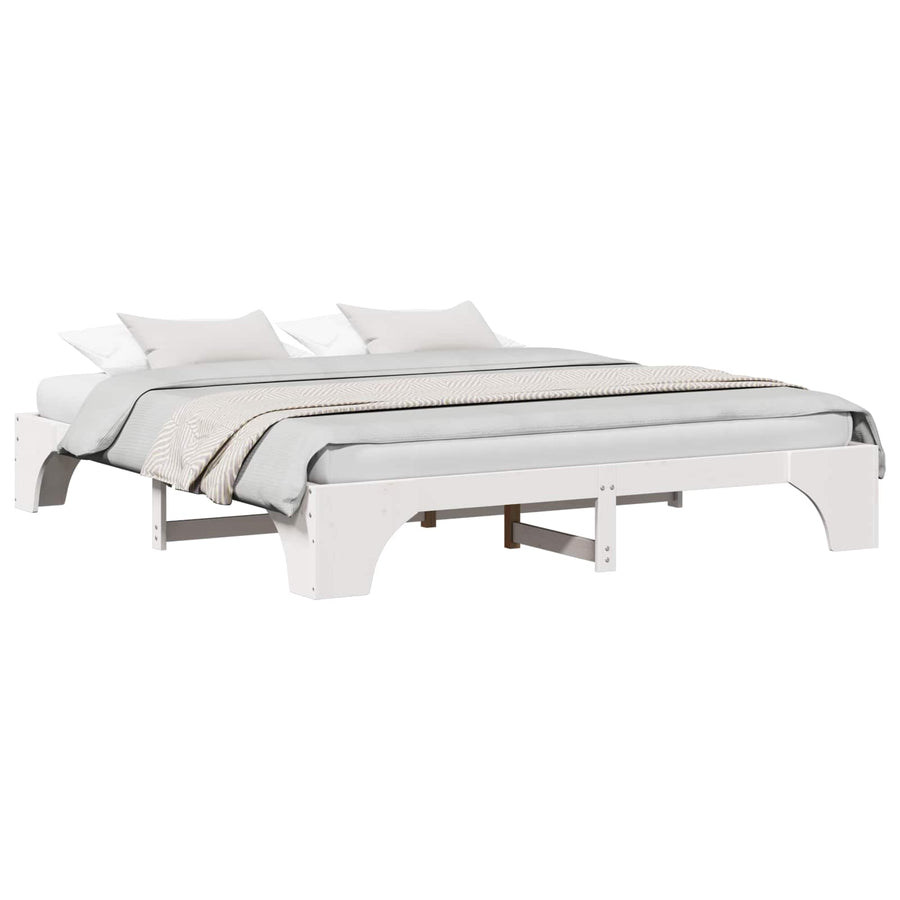 Bedframe Wit 180 x 200 cm Massief grenenhout