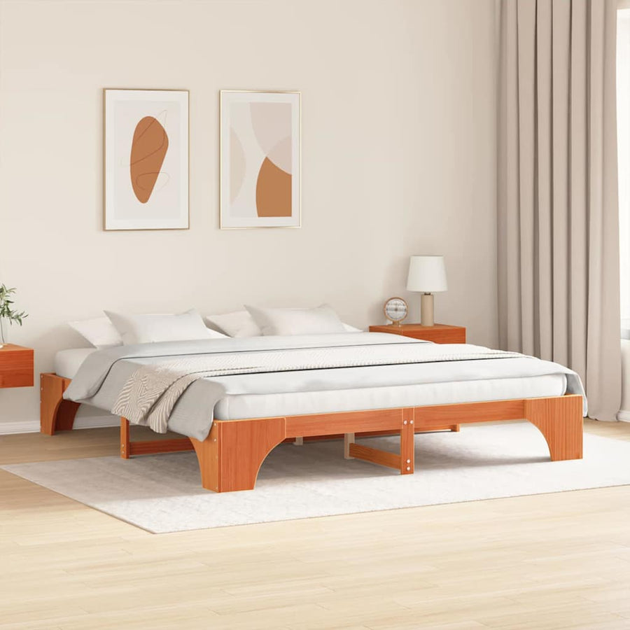 Bedframe Wasbruin 180 x 200 cm Massief grenenhout