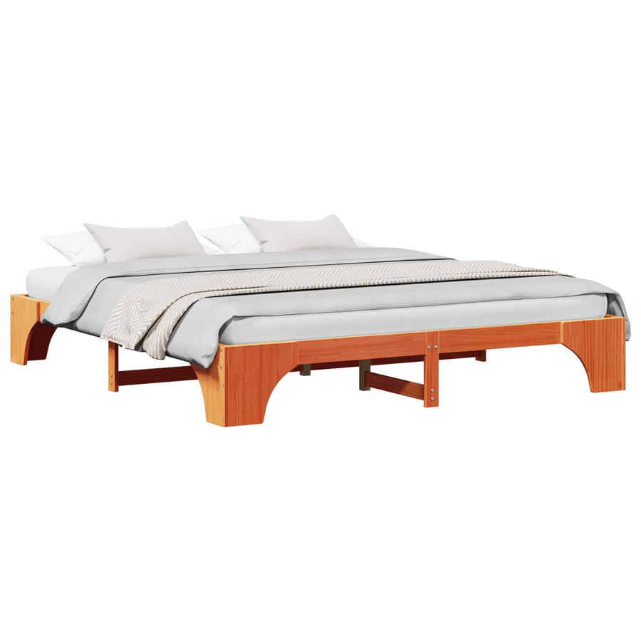 Bedframe Wasbruin 180 x 200 cm Massief grenenhout
