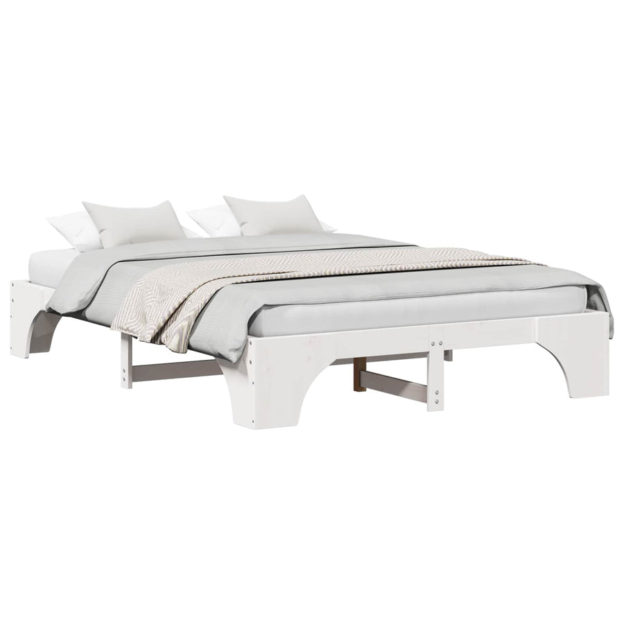 Bedframe Wit 160 x 200 cm Massief grenenhout