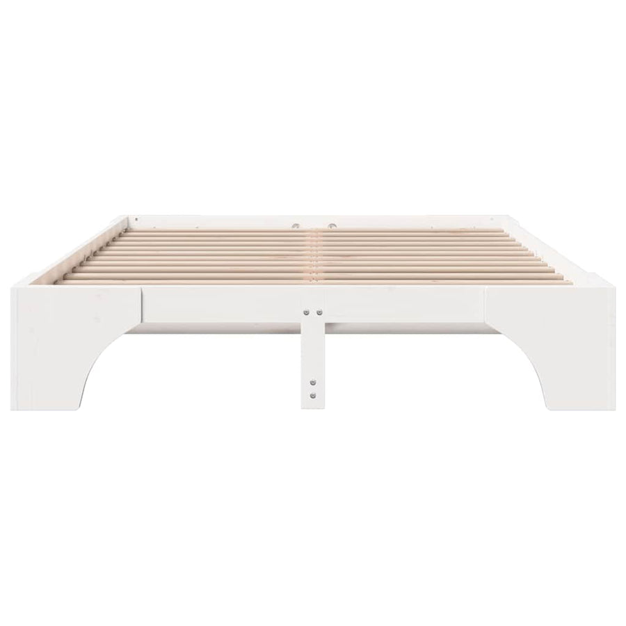 Bedframe Wit 160 x 200 cm Massief grenenhout