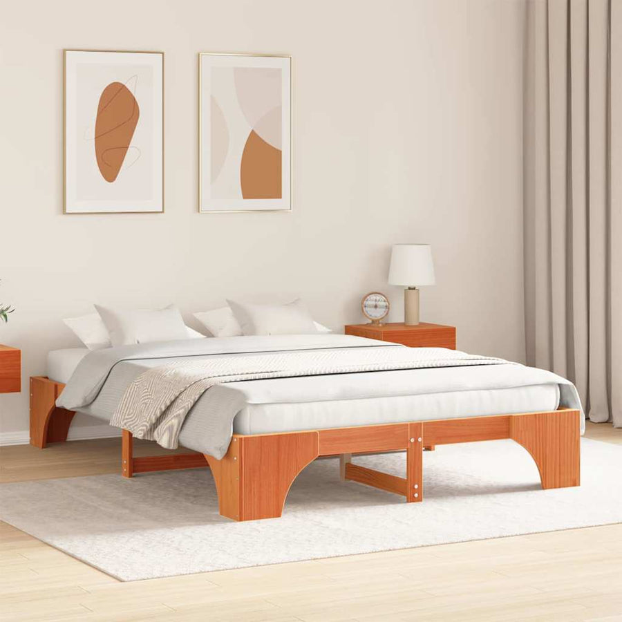 Bedframe Wasbruin 160 x 200 cm Massief grenenhout