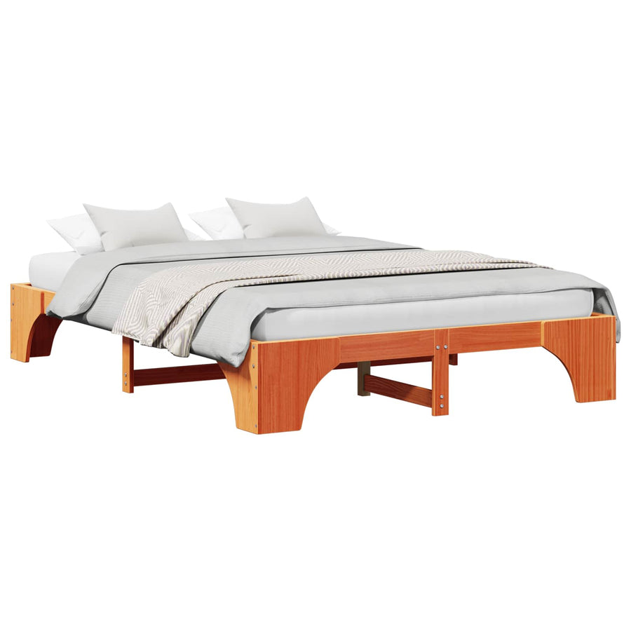 Bedframe Wasbruin 160 x 200 cm Massief grenenhout