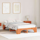 Bed Frame Waxed Brown 120 x 190 cm Solid Pine Wood