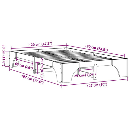 Bedbodem Gewaxte Bruin 120x190 cm Massief Grenenhout
