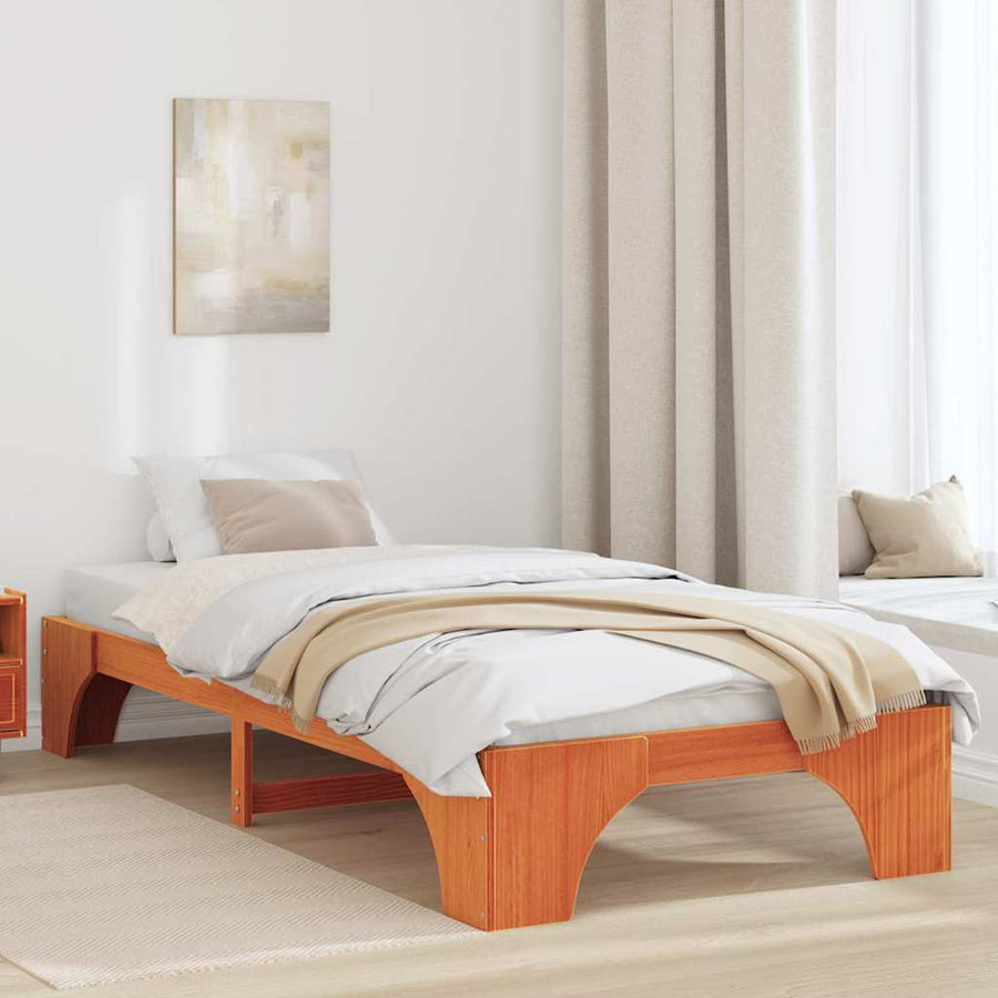Bedframe Wasbruin 80 x 200 cm Massief grenenhout
