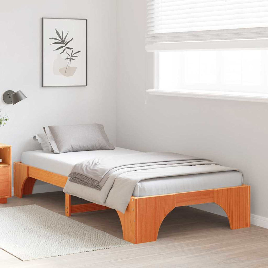 Bedframe Wasbruin 80 x 200 cm Massief grenenhout