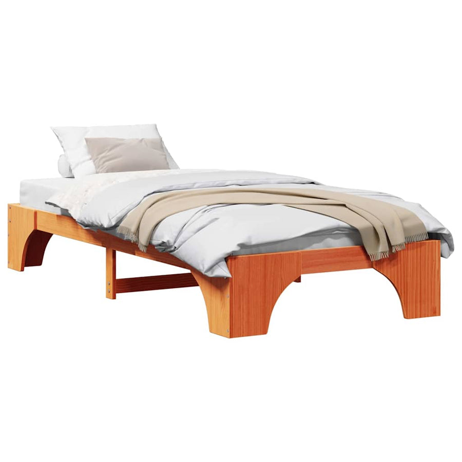 Bedframe Wasbruin 80 x 200 cm Massief grenenhout