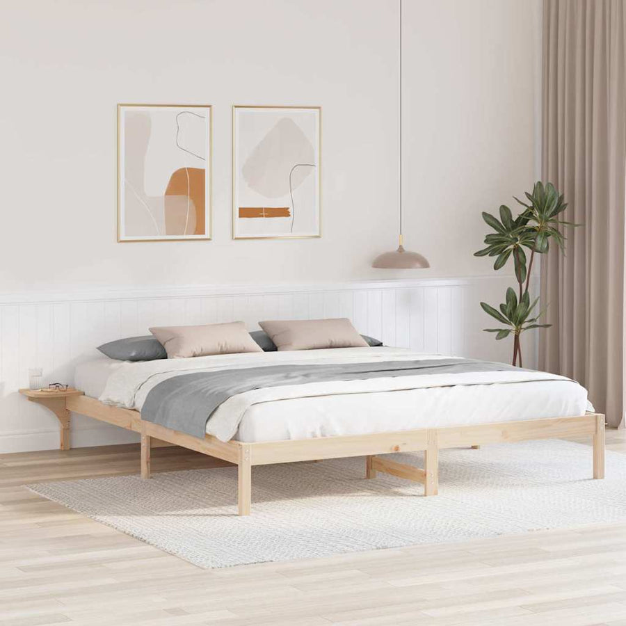 Bedframe met nachttafels Bruin 200 x 200 cm Bruin