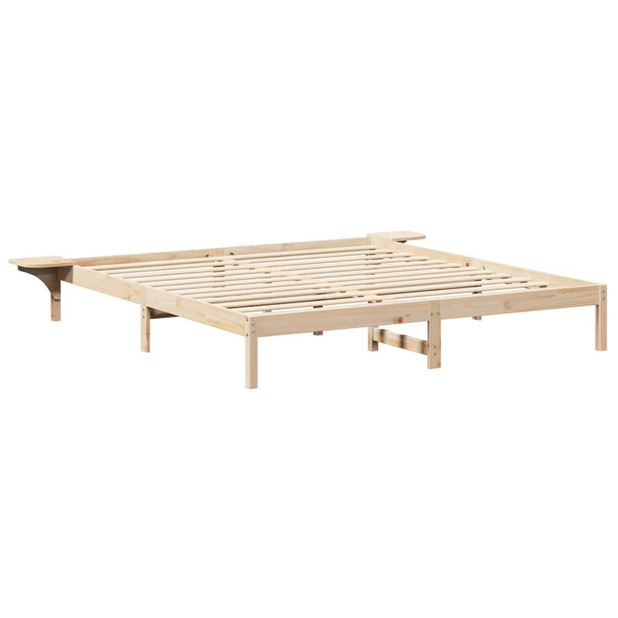 Bedframe met nachttafels Bruin 200 x 200 cm Bruin