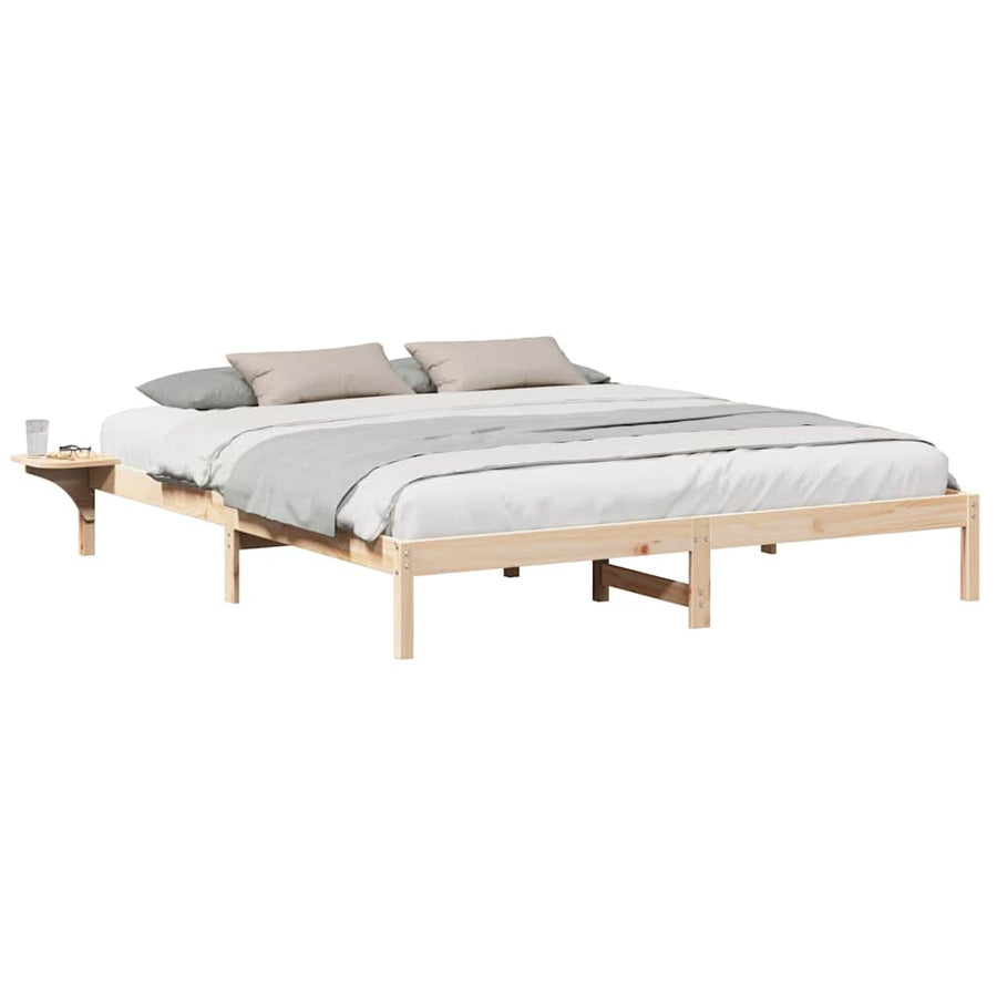 Bedframe met nachttafels Bruin 200 x 200 cm Bruin