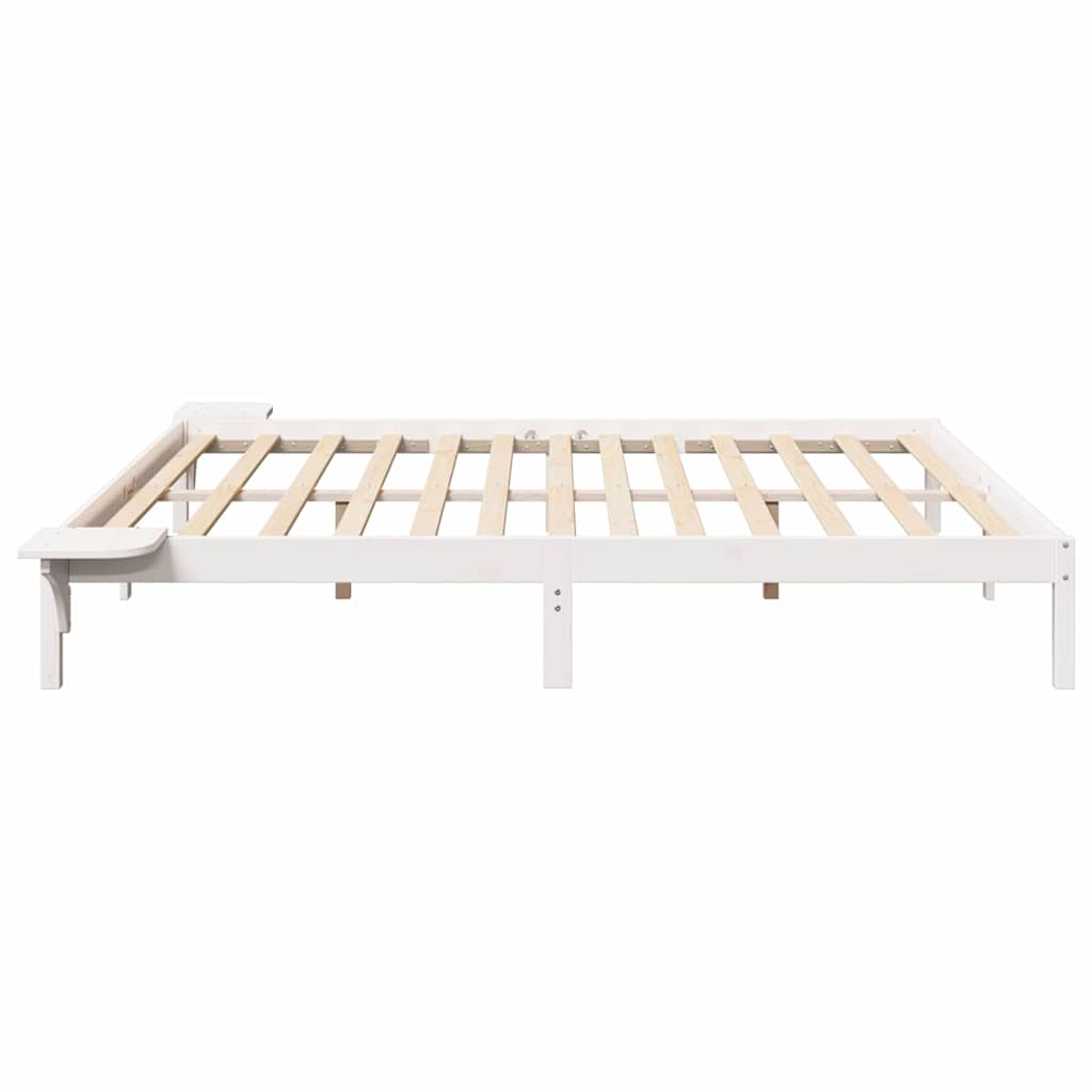 Bedframe met nachttafels Wit 200 x 200 cm Wit