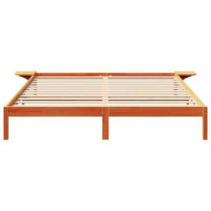 Bedframe met nachttafels Bruin 200 x 200 cm Wasbruin