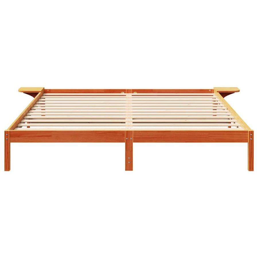 Bedframe met nachttafels Bruin 200 x 200 cm Wasbruin