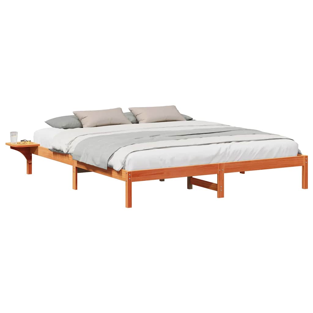 Bedframe met nachttafels Bruin 200 x 200 cm Wasbruin