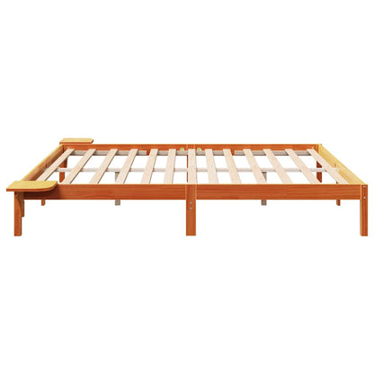 Bedframe met nachttafels Bruin 200 x 200 cm Wasbruin