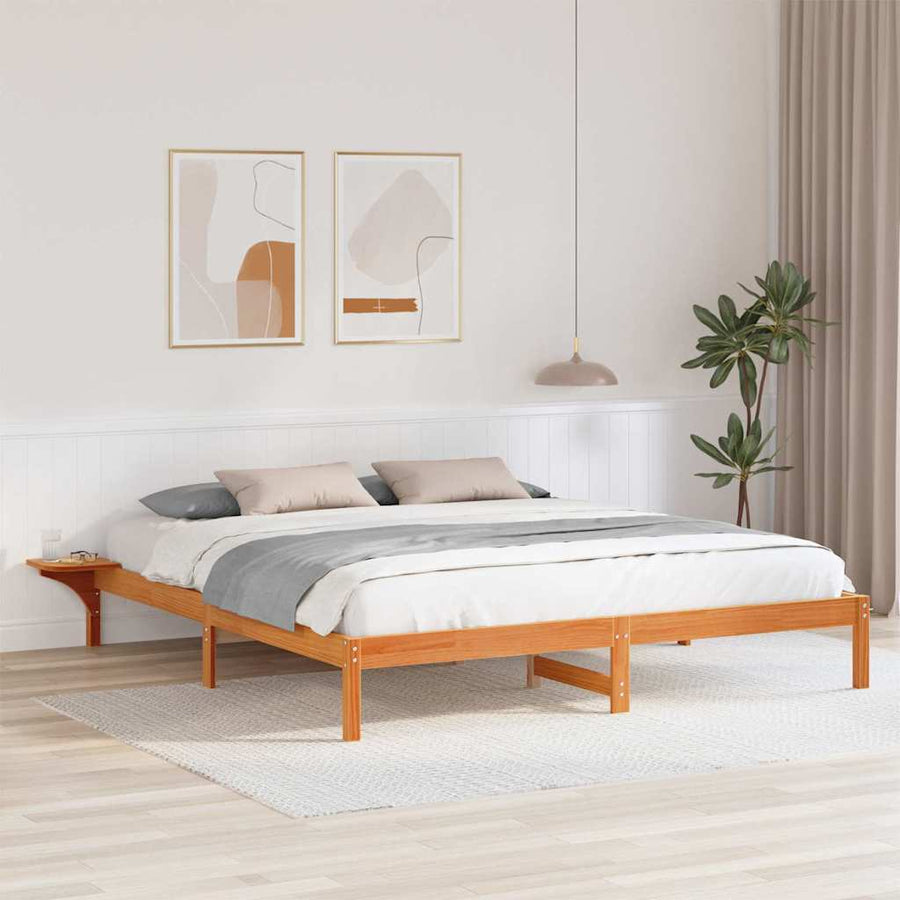 Bedframe met nachttafels Wasbruin 180 x 200 cm Wasbruin