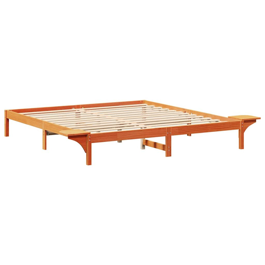 Bedframe met nachttafels Wasbruin 180 x 200 cm Wasbruin