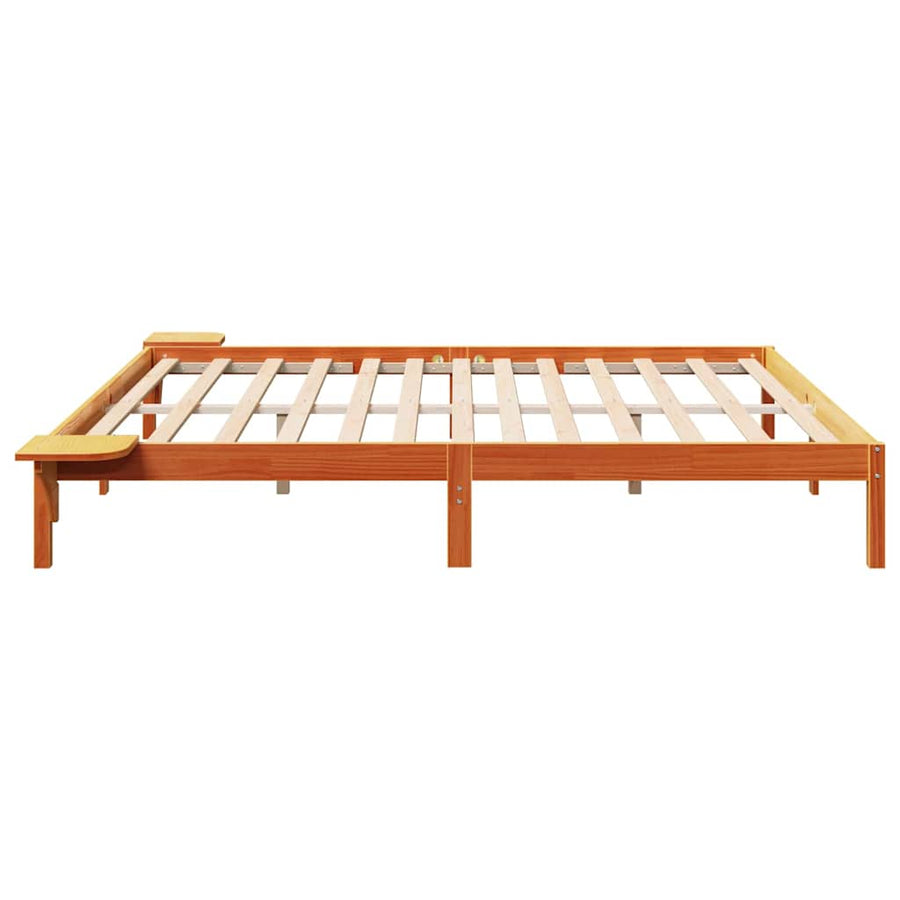 Bedframe met nachttafels Wasbruin 180 x 200 cm Wasbruin