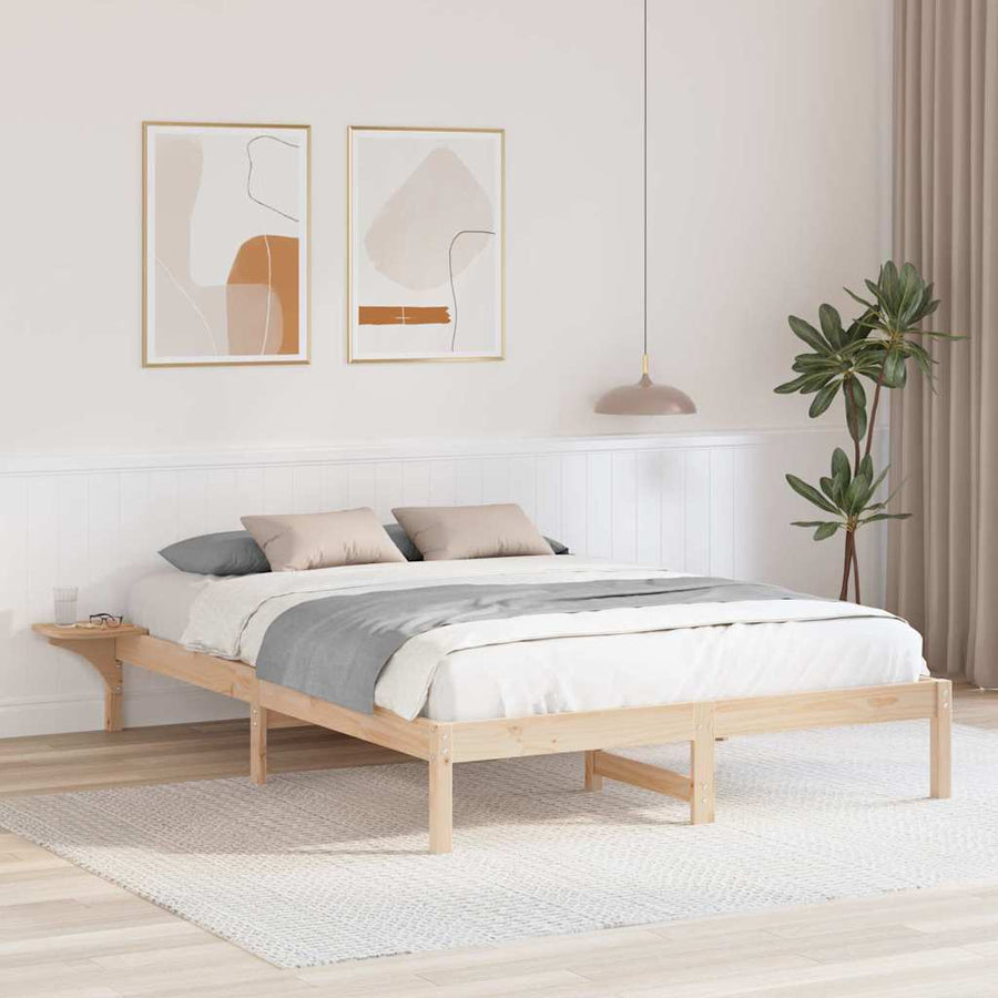 Bedframe met nachttafels Bruin 160 x 200 cm Bruin
