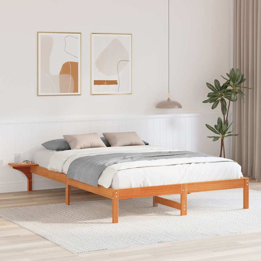 Bedframe met nachttafels Bruin 160 x 200 cm Wasbruin