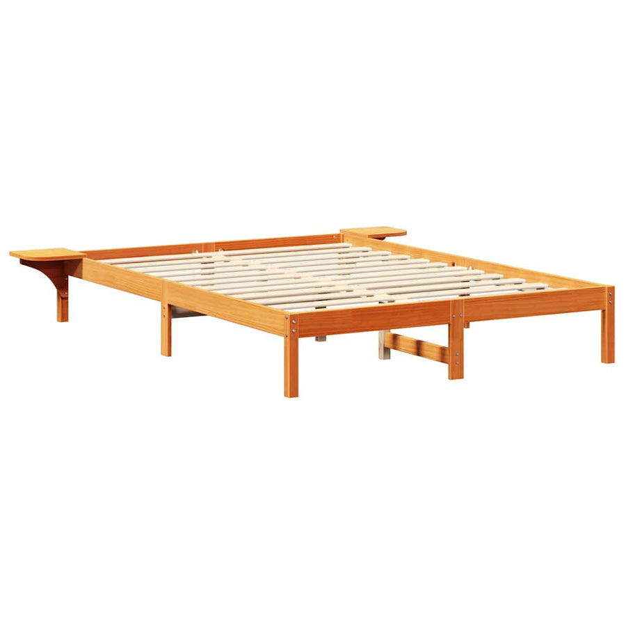 Bedframe met nachttafels Bruin 160 x 200 cm Wasbruin