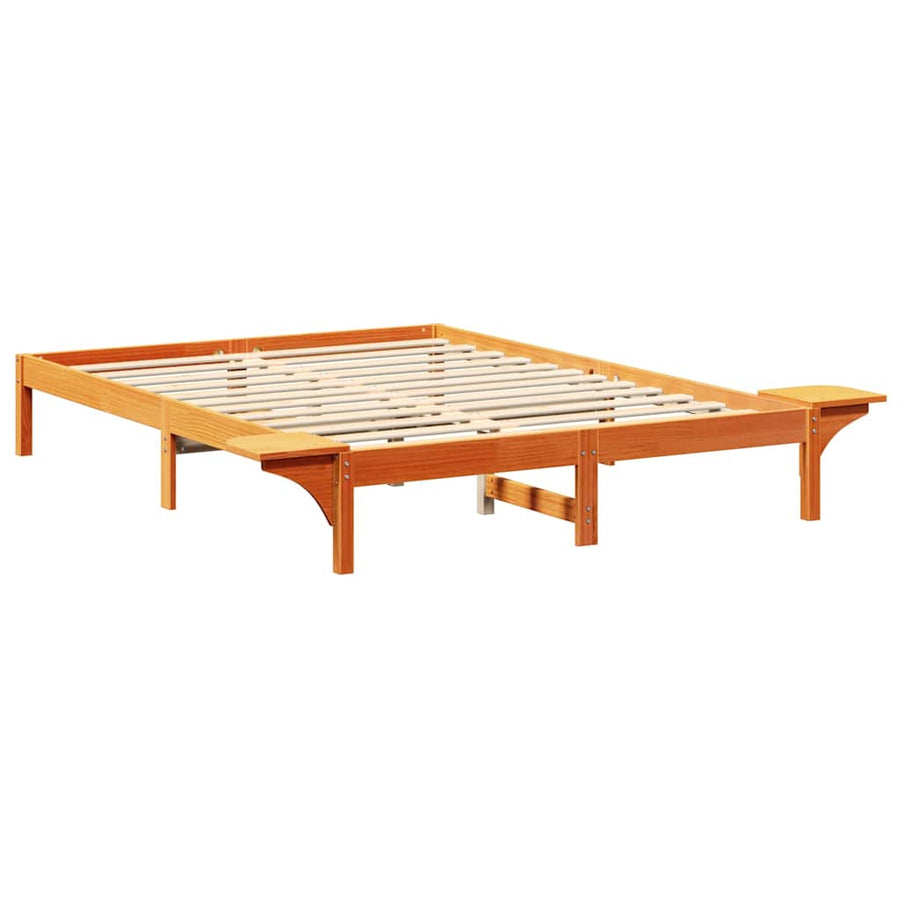 Bedframe met nachttafels Bruin 160 x 200 cm Wasbruin