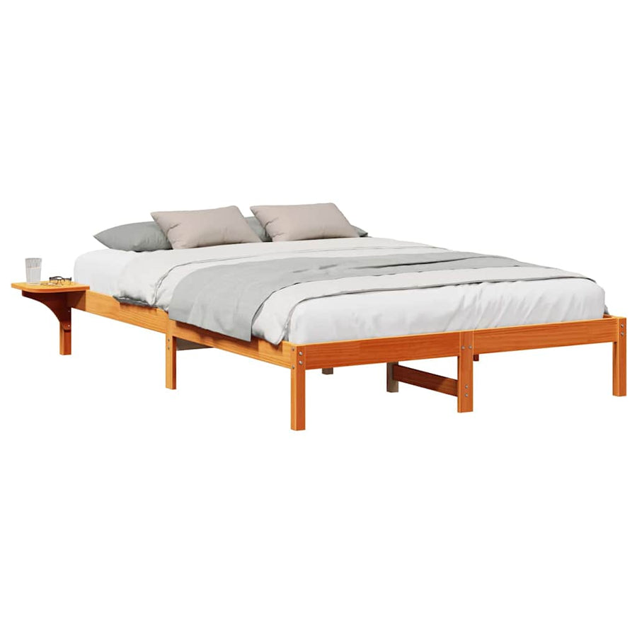 Bedframe met nachttafels Bruin 160 x 200 cm Wasbruin