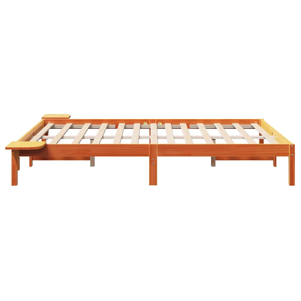 Bedframe met nachttafels Bruin 160 x 200 cm Wasbruin