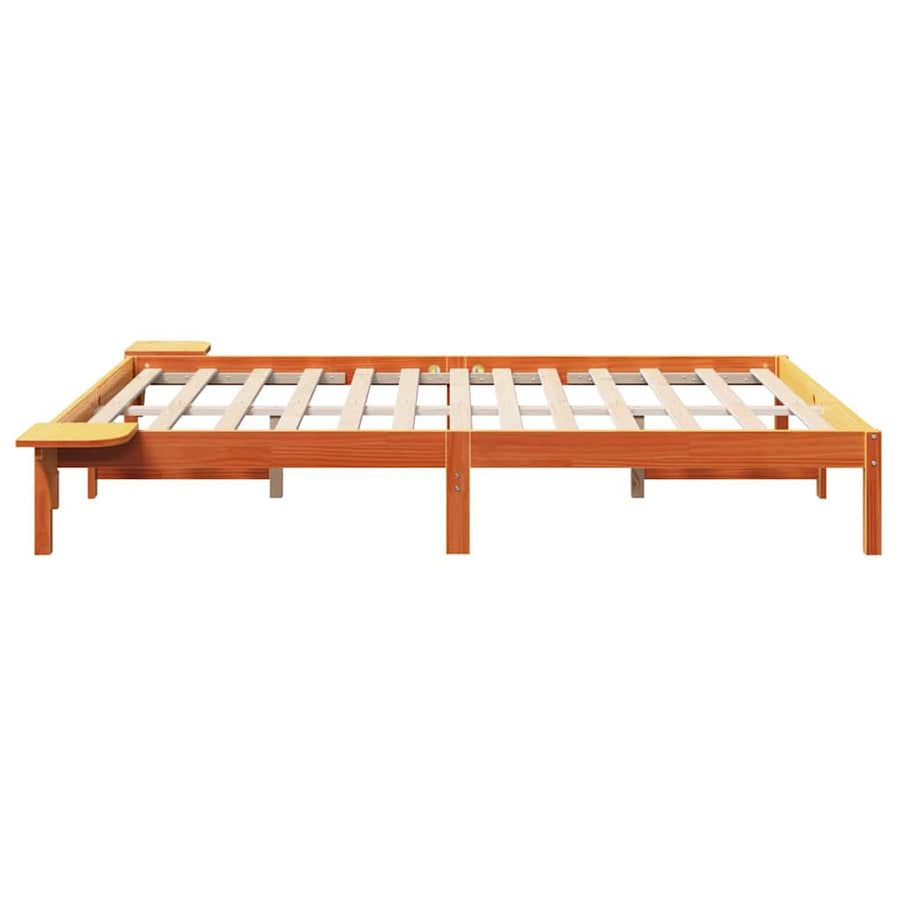 Bedframe met nachttafels Bruin 160 x 200 cm Wasbruin