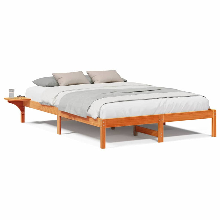 Bedframe met nachttafels Bruin 160 x 200 cm Wasbruin