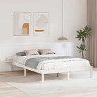 Bed Frame White 150 x 200 cm Solid Pine Wood