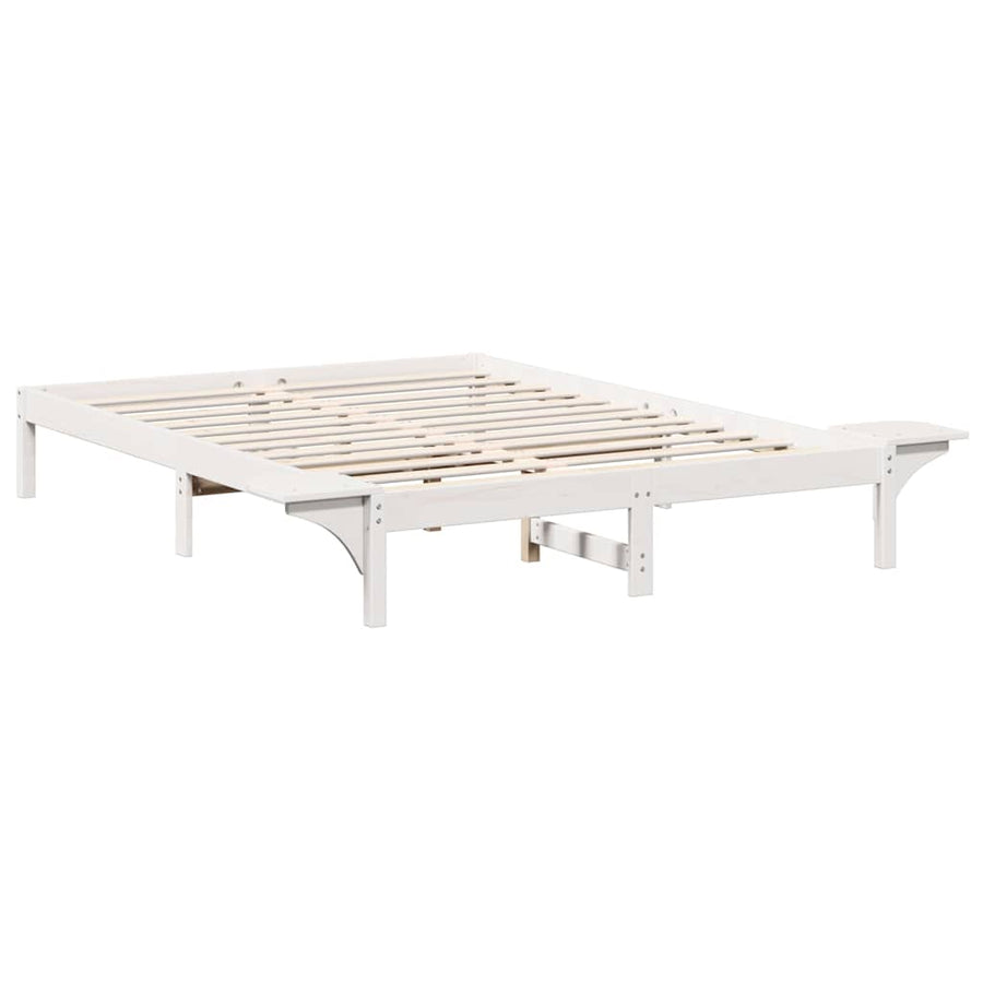 Bedframe met nachttafels Wit 150 x 200 cm Wit
