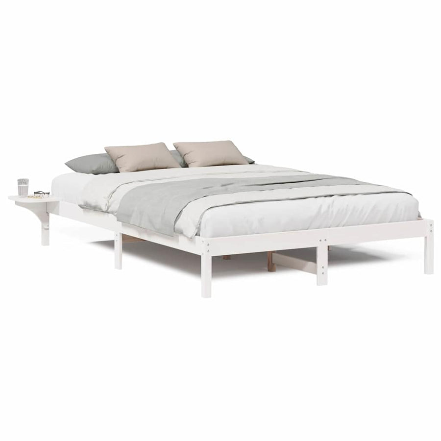 Bedframe met nachttafels Wit 150 x 200 cm Wit