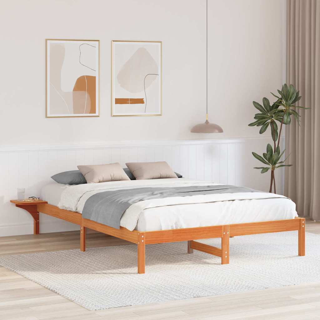 Bedframe met nachttafels Bruin 150 x 200 cm Wasbruin
