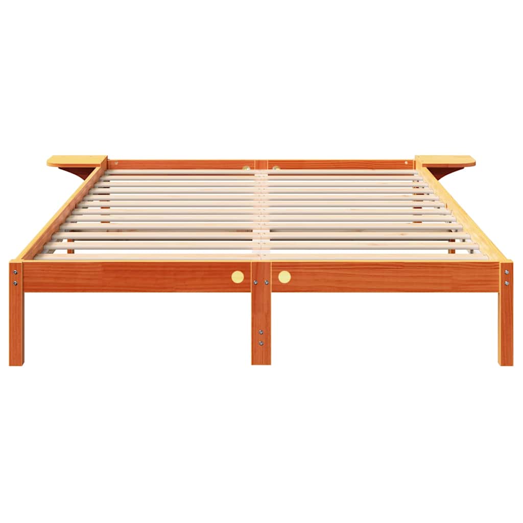 Bedframe met nachttafels Bruin 150 x 200 cm Wasbruin