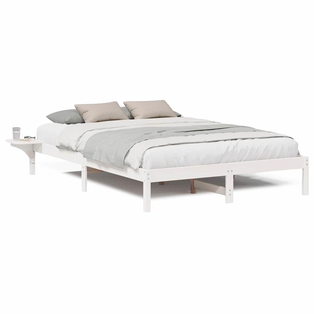 Bedframe met nachttafels Wit 140 x 200 cm Wit
